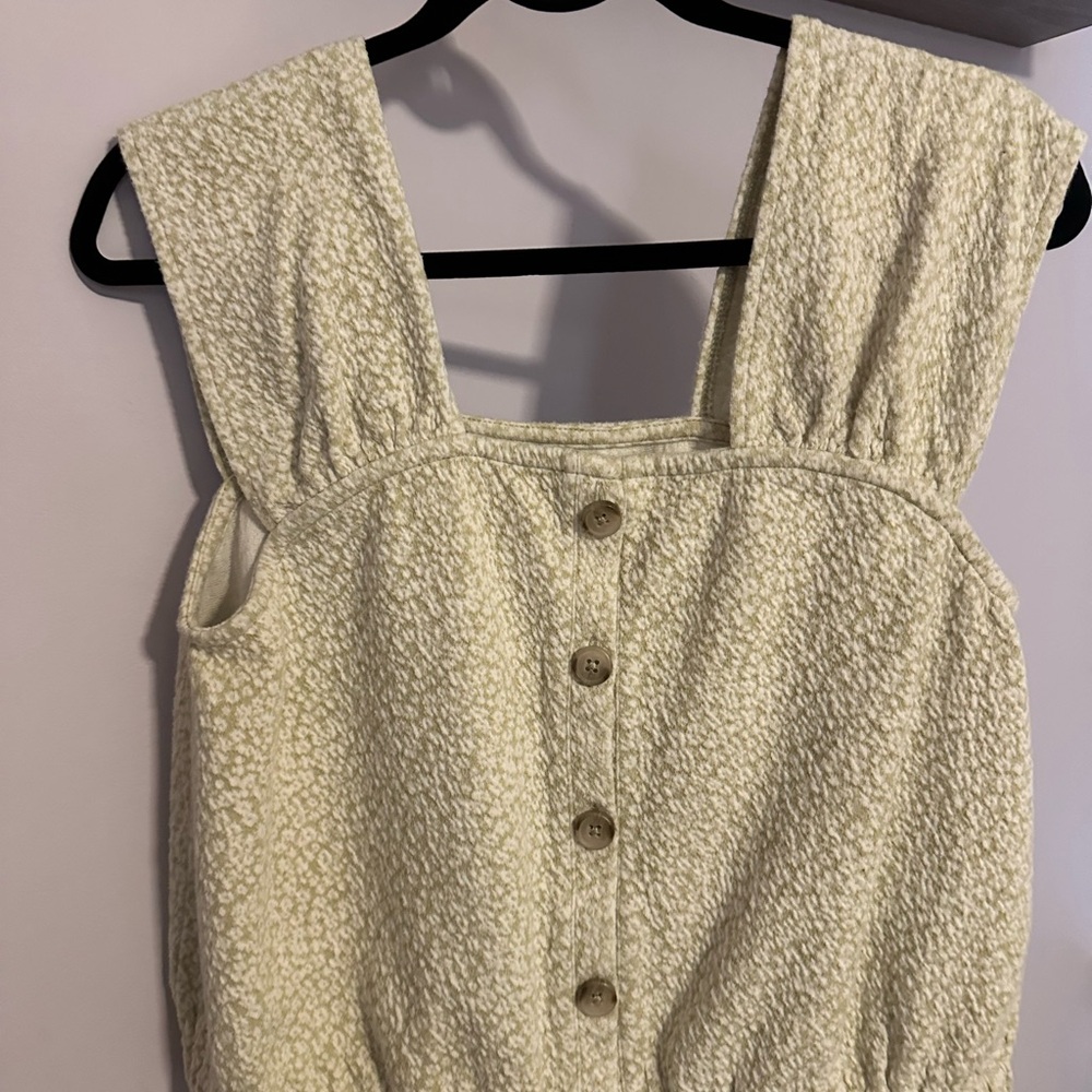 Madewell Cream Textured Buttoned Top